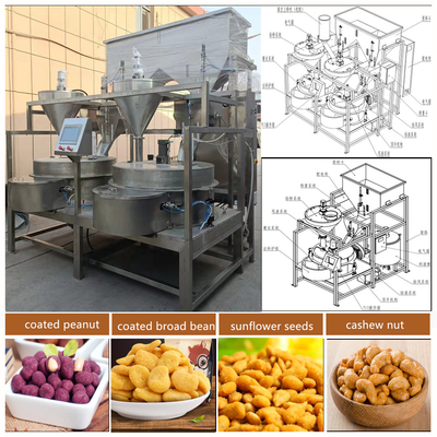 PLC Controller Automatic Peanut Coating Machine capacità di 150-600 kg/h