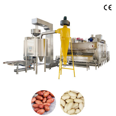 Un buon prezzo. Macchina in acciaio inossidabile da 500 kg/h per la pelatura ad aria di arachidi o pistacchi, con controllo PLC per una pelatura efficiente. in linea