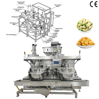 Macchina per ricopertura arachidi a doppia stazione 600-800 kg/h per snack