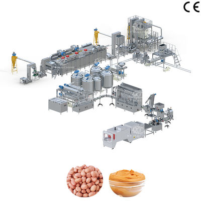 Linea di produzione di burro di arachidi/burro di noci di cassa/burro di pistacchio completamente automatica 200-2000 kg/h e controllo PLC
