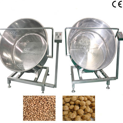 Un buon prezzo. 35-40 kg/ lotto Macchina per rivestimento di lotti di arachidi con apparecchiatura di rivestimento rotante SUS304 e sollevamento automatico in linea