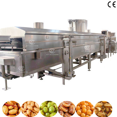 Un buon prezzo. SUS304 500~800 Kg/h Macchina automatica di frittura continua per la lavorazione di cibi a base di noci in linea