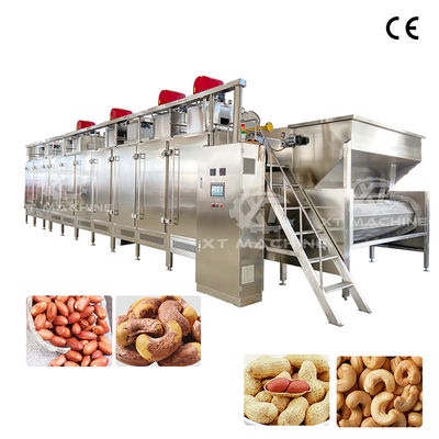 Tostatrice continua per frutta secca con controllo PLC completamente automatico, capacità 300kg/h-2000kg/h, costruzione in acciaio inossidabile