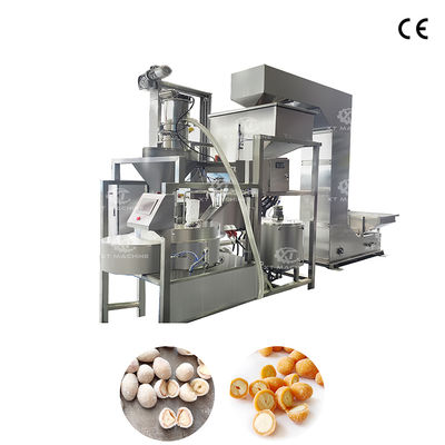 Un buon prezzo. Equipaggiamento per il rivestimento di noci completamente automatico Macchina di produzione di arachidi coperta con controllo PLC per il rivestimento di noci in linea