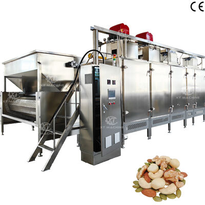 220V/380V PLC Control Piccole macchine di torrefazione di noci Macchine di cottura di noccioline di arachidi con 300 kg/h-500 kg/h per la lavorazione alimentare