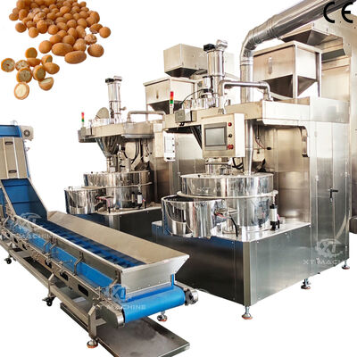Macchina automatica per rivestimento di frutta secca da 500 kg/h-1000 kg/h, macchina per la produzione di arachidi ricoperte con sistema di controllo PLC per fabbrica di snack