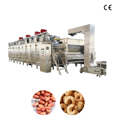 Un buon prezzo. Tostatrice continua per frutta secca adatta per riscaldamento a gas o elettrico con regolazione automatica del processo e flusso di lavoro di produzione in linea