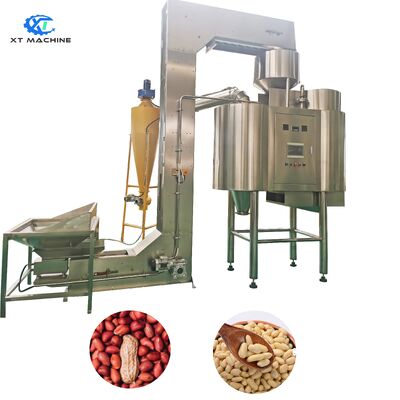 Un buon prezzo. Macchina per sbollentare arachidi/pistacchi/nocciole con controllo automatico PLC con velocità di pelatura del 98% e capacità di 500 kg/1000 kg in linea