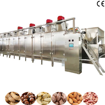 1000 kg/h SS304 Forno da forno industriale alimentare con riscaldamento a gas ed elettrico per la torrefazione continua di noci