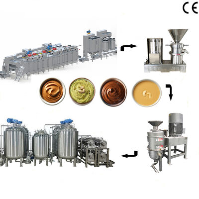 Un buon prezzo. Linea di produzione di pasta di arachidi Macchine per la trasformazione del burro di mandorle e di pistacchi con capacità di 500 kg/h-1000 kg/h per impianti di trasformazione di noci in linea