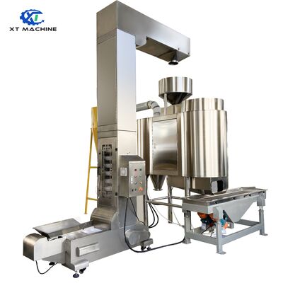 Un buon prezzo. Elevatore a tazze di tipo Z in acciaio inox 304SUS con alimentatore elettromagnetico e potenza di 0,75 kW per la movimentazione di frutta secca in linea