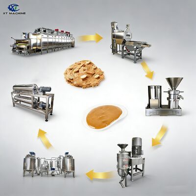 Un buon prezzo. Linea di produzione automatica di burro di arachidi/pasta di mandorle/marmellata di cashew 200-5000 kg/h torrefazione/macchina per la spaccatura/molinera in linea