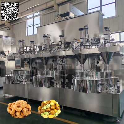 Un buon prezzo. Macchina di rivestimento automatico SUS304 controllata da PLC per la produzione di fagioli/arachidi rosati/noci di cocco con capacità di 300-400 kg/h in linea