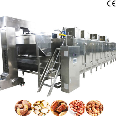 Macchina continua per arrostire noci con materiale SS304 regolabile a temperatura e capacità di 1000 kg/h