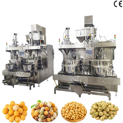 Un buon prezzo. Alta precisione 500-1000 kg/h Massa rivestita di noci e snack macchina con sistema di controllo PLC e materiale SUS304 in linea