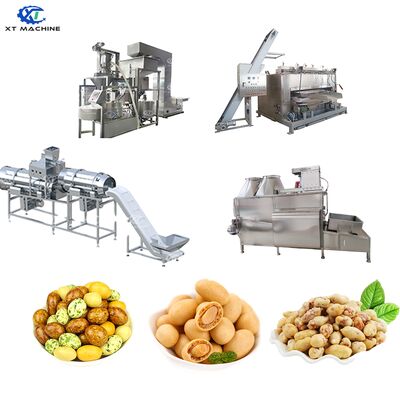 Linea di lavorazione di rivestimento e tostatura di arachidi con capacità di 500-1000 kg/h con acciaio inossidabile alimentare SUS304 e controllo PLC