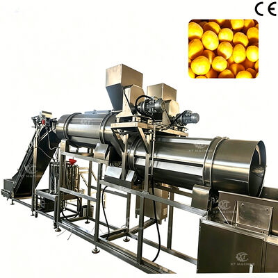 Un buon prezzo. Macchina condimento a doppio tamburo 500 kg/h per snack, macchina per condimento in polvere con alimentazione e scarico automatici in linea