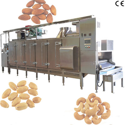 Un buon prezzo. Tostatrice continua per noci di grande capacità per uso alimentare con macchina per torrefazione di anacardi con controllo PLC per impianti di lavorazione di noci in linea