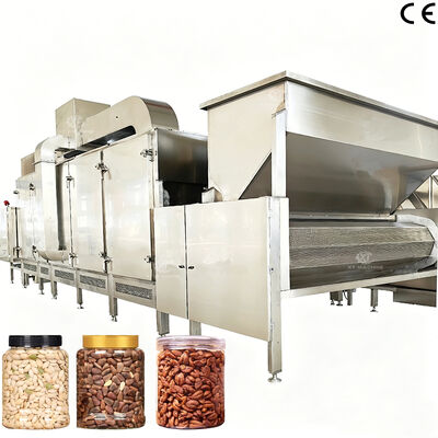 300 kg/h-500 kg/h Macchina di torrefazione continua multifunzionale di noci Rostatore di noci di noce di cashew con controllo PLC per la cottura di noci