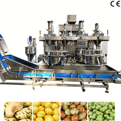 Vendite dirette in fabbrica 500kg/h-1000kg/h Macchina automatica di rivestimento di noci Macchina di produzione di arachidi coperta per le arachidi Fagioli giapponesi Cashew mandorle