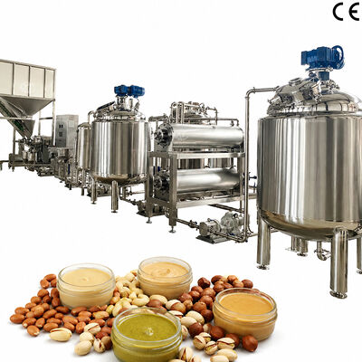 Linea di produzione premium completamente automatica per burro di arachidi multi-gusto, macchina per la produzione di burro di mandorle e nocciole