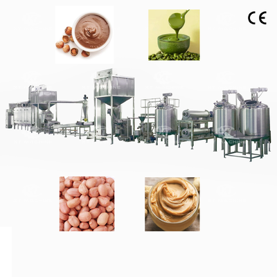 Un buon prezzo. SS304 Linea di produzione completamente automatica di burro di arachidi con capacità di produzione di pasta di noci da 500 a 2000 kg/h in linea