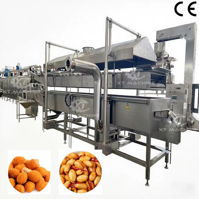 Macchina per friggere continua automatica industriale di grande capacità per fiocchi di mais e noci ad alta efficienza con certificato CE